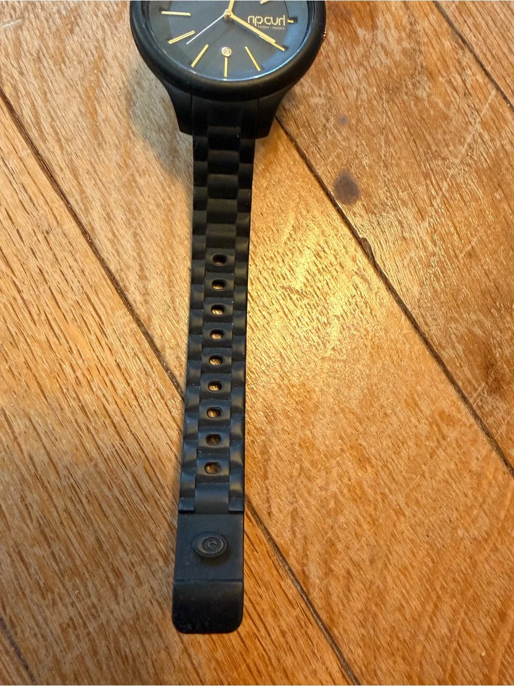 Rip Curl Black Watch with Gold Accents